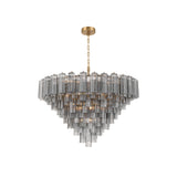 Addis Grand Tiered Chandelier 49" Aged Brass Smoke