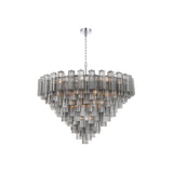 Addis Grand Tiered Chandelier 49" Polished Chrome Smoke