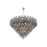 Addis Grand Tiered Chandelier 49" Polished Chrome Smoke