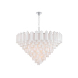 Addis Grand Tiered Chandelier 49" Polished Chrome White