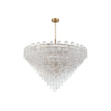 Addis Grand Tiered Chandelier 62" Aged Brass Clear