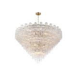 Addis Grand Tiered Chandelier 62" Aged Brass Clear