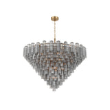 Addis Grand Tiered Chandelier 62" Aged Brass Smoke