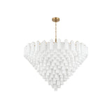 Addis Grand Tiered Chandelier 62" Aged Brass White