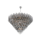 Addis Grand Tiered Chandelier 62" Polished Chrome Smoke