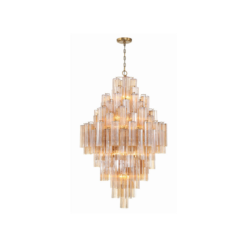 Addis Tiered Chandelier 31.5'' Aged Brass Amber