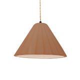 Adobe-Beige Twisted Cord Short Fluted Ceramic Pendant by Justice Design