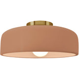 Adobe Brushed Brass Ceramic Small Spire Semi-Flush by Justice Design