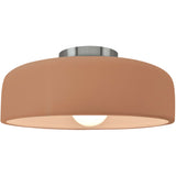 Adobe Brushed Nickel Ceramic Small Spire Semi-Flush by Justice Design