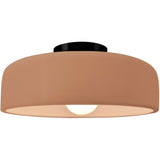 Adobe Matte Black Ceramic Small Spire Semi-Flush by Justice Design