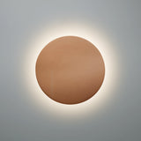 Adobe Small Ceramic Round Backlit Color Temperature Selectable LED Wall Sconce by Justice Design