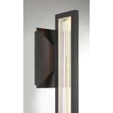 Aelin Outdoor Wall Sconce by Eurofase - 14 Inch Matte Black mounted exterior view