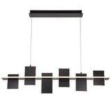 Affiliato Linear Suspension Satin Black 6 Lights By Lib Co Front View