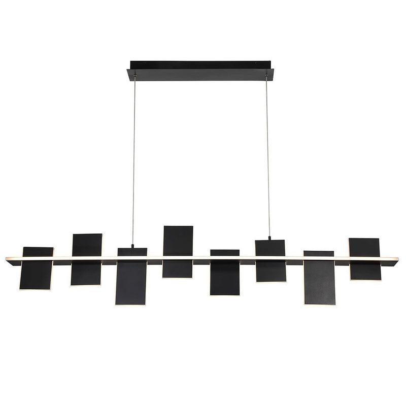 Affiliato Linear Suspension Satin Black 8 Lights By Lib Co Front View
