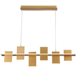 Affiliato Linear Suspension Satin Brass 6 Lights By Lib Co Front View