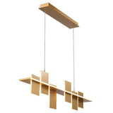 Affiliato Linear Suspension Satin Brass 6 Lights By Lib Co Side View