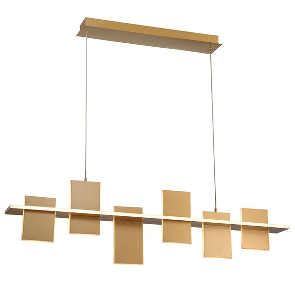 Affiliato Linear Suspension Satin Brass 6 Lights By Lib Co
