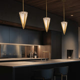 Aged Brass Kiernan Pendant Light by Modern Forms in Dining Area