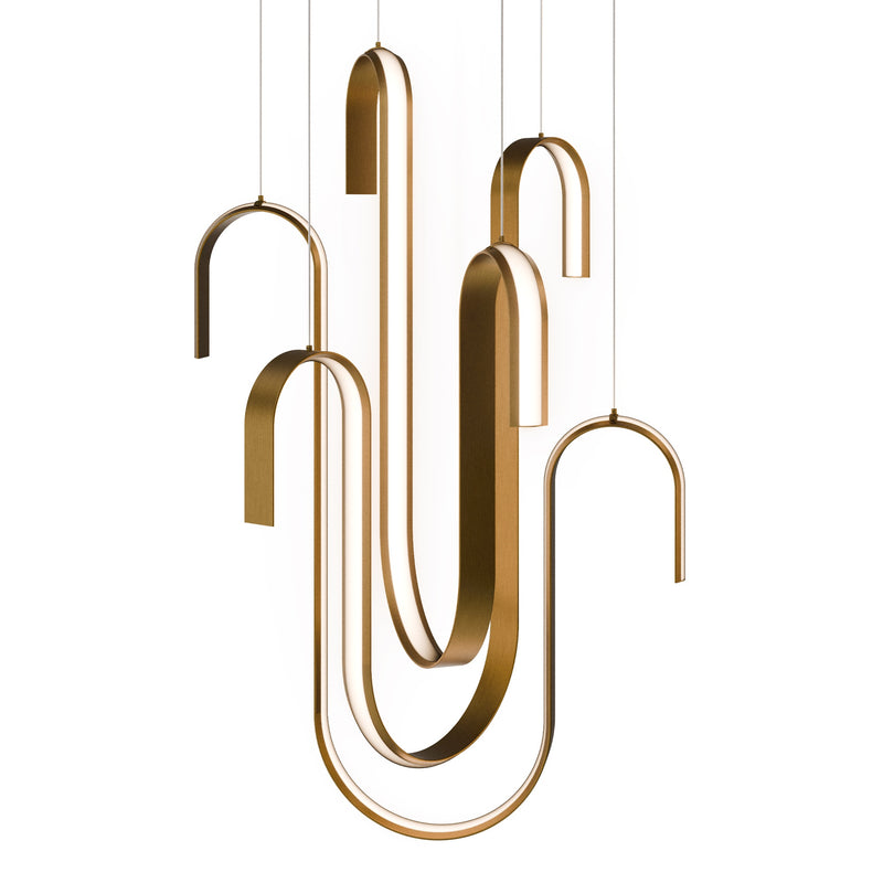 Aged Brass Seahorse 4CCT Multi-Light Suspension by Modern Forms