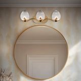 Aged Brass Tressa 4CCT LED Bath and Wall Sconce by WAC Lighting in Bathroom