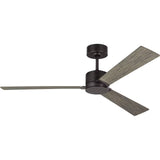 Aged Pewter Housing with Light Grey Weathered Oak Blades Rozzen 52inch Ceiling Fan by Visual Comfort Fans