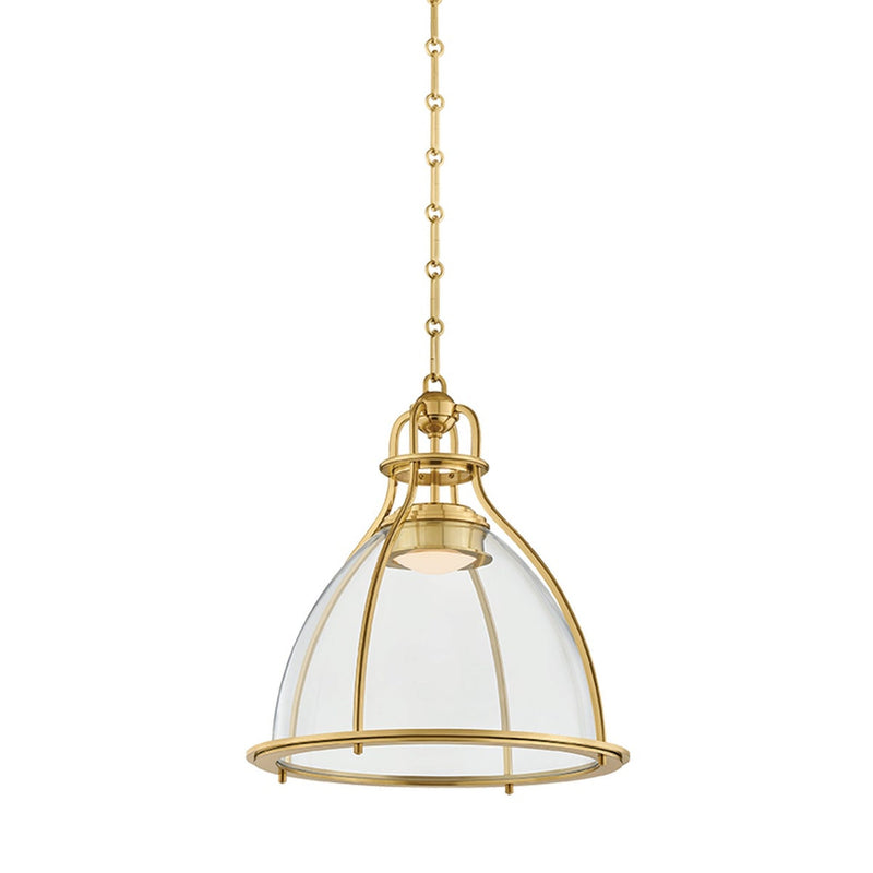 Airmont Pendant - Small - Aged Brass by Hudson Valley