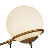 Alba Chandelier Aged Gold Opal Matte Glass 6 Lights By Alora Detailed View