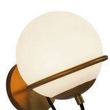 Alba Wall Sconce Aged Gold Opal Matte Glass 1 Light By Alora Detailed View