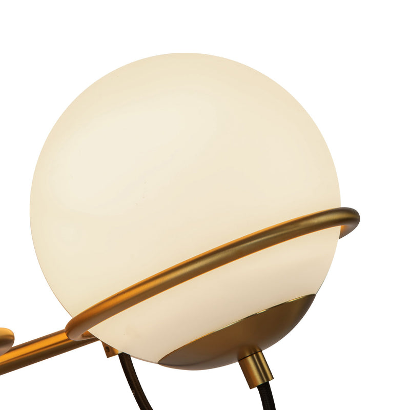 Alba Wall Sconce Aged Gold Opal Matte Glass 3 Light By Alora Detailed View