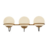 Alba Wall Sconce Aged Gold Opal Matte Glass 3 Light By Alora Front View