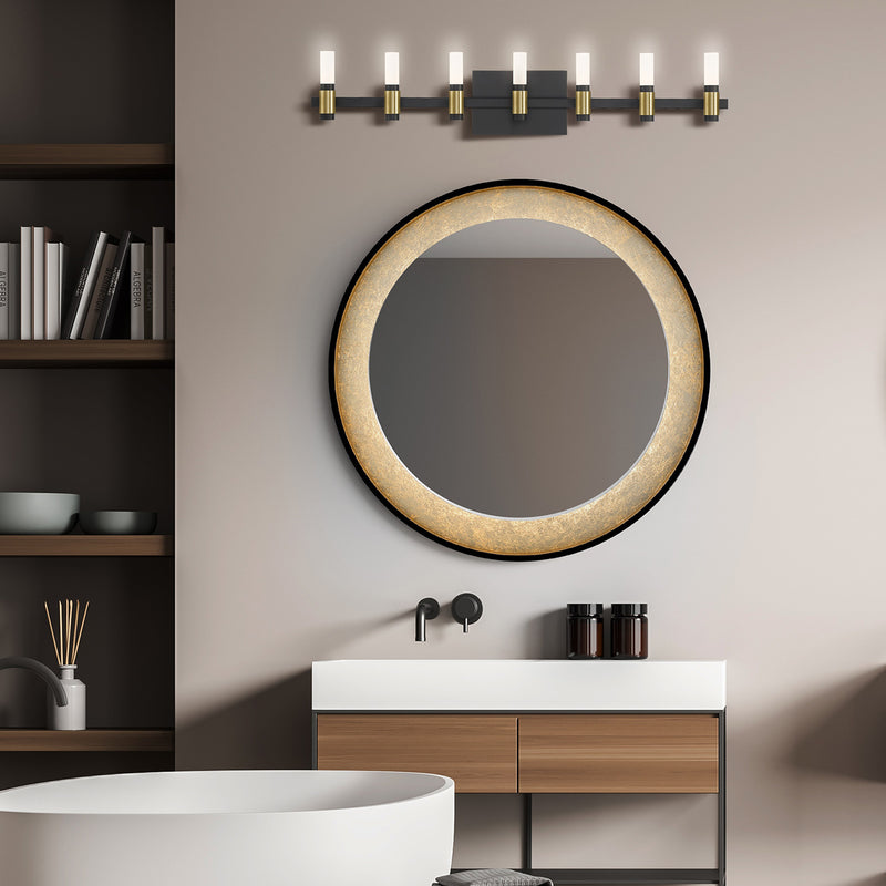 Albany Vanity Light 7 Lights Nickel By Eurofase Lifestyle View