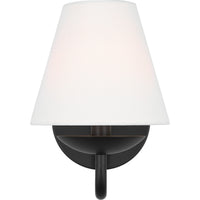 Albion Wall Sconce — 6", White Linen, Midnight Black