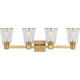 Alessa Vanity Light — 30 5/8", Clear, Burnished Brass