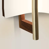 Allavo Vanity Light By Cerno, Brushed Brass bar and Walnut accent, detail