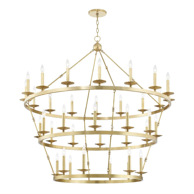 Allendale 3-Tier Chandelier - Aged Brass by Hudson Valley