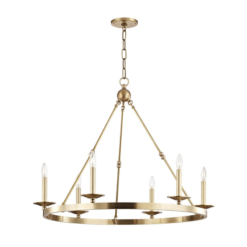 Allendale Chandelier - 6-Light - Aged Brass by Hudson Valley