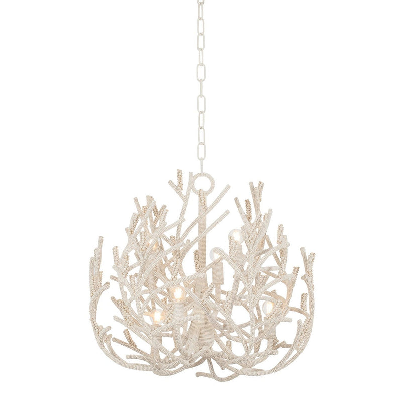 Allenhurst Chandelier - 6 Light in Cream Gesso by Corbett