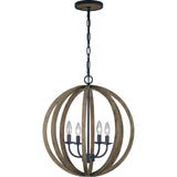 Allier Pendant — 20 1/2", Weathered Oak Wood / Antique Forged Iron