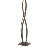 Almost Infinity Floor Lamp in Bronze, Flax Shade by Hubbardton Forge