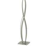 Almost Infinity Floor Lamp in Sterling, Flax Shade by Hubbardton Forge