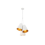 Alston 3-Light Cluster Pendant 20'' Matte White + Antique Gold