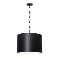 Alston Drum Pendant 20'' Matte Black + White