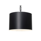 Alston Drum Pendant 20'' Matte Black + White