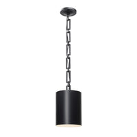 Alston Mini Cylinder Pendant 8'' Matte Black + White