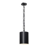 Alston Mini Cylinder Pendant 8'' Matte Black + White