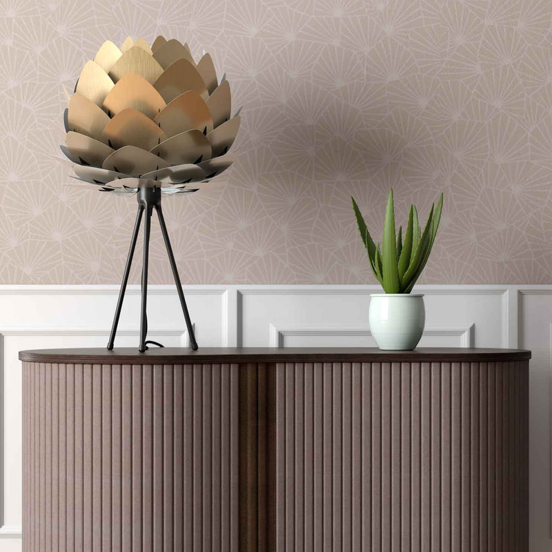 Aluvia_Tripod Table Lamp Brushed Brass Black By Umage - Lifestyle View