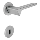 Ama Door Lever in Satin Chrome angled view by Colombo Design