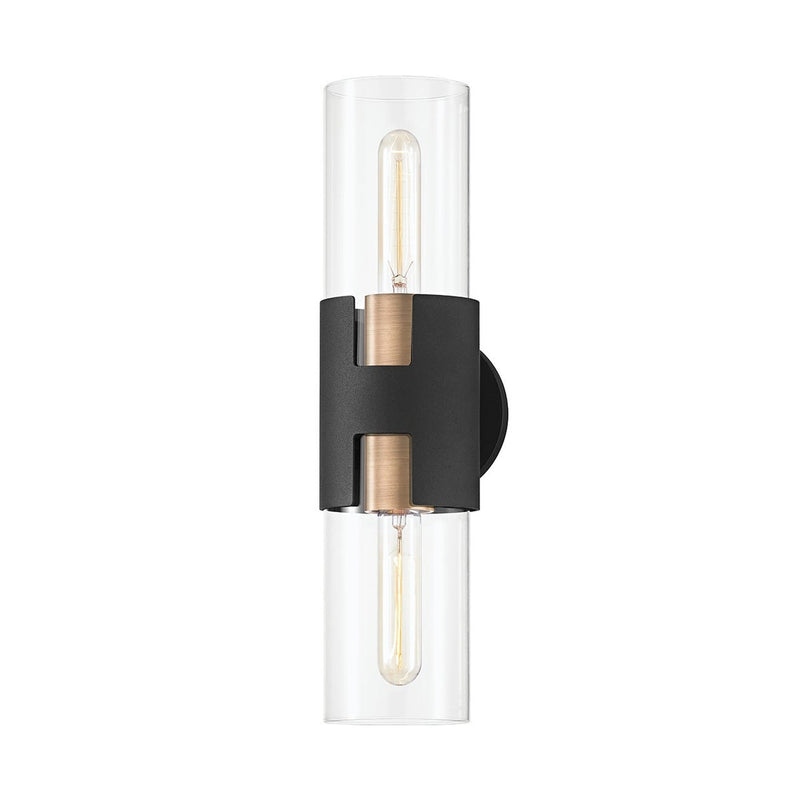 Amado Wall Sconce - 17 Inch - Patina Brass with Texture Black by Troy Lighting