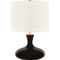 Amber Table Lamp — White Linen, Black Ceramic | Black Ceramic