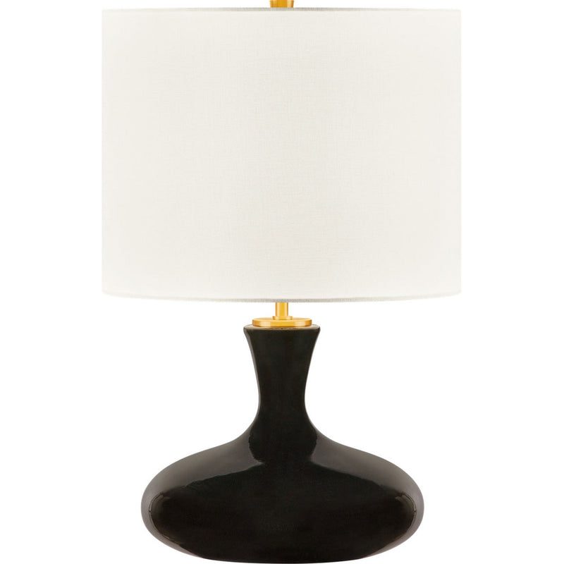 Amber Table Lamp — White Linen, Black Ceramic | Black Ceramic